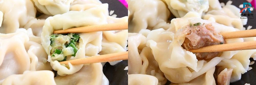 手工水餃 內餡特寫